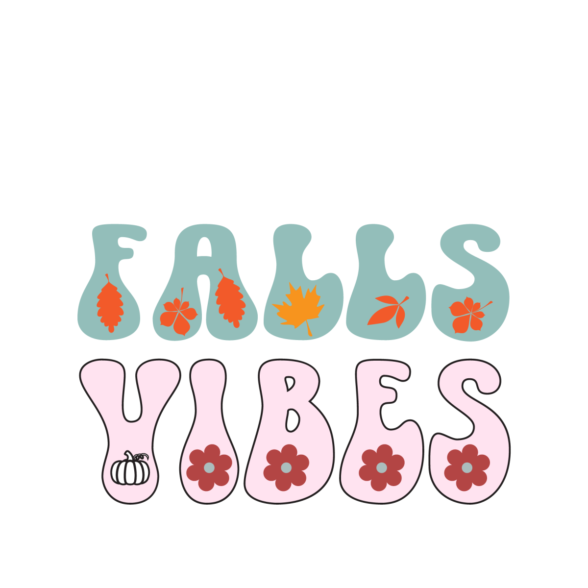 Fall Vibes Leaves and Flowers Ready To Press DTF Transfer - Buy Bulk DTF