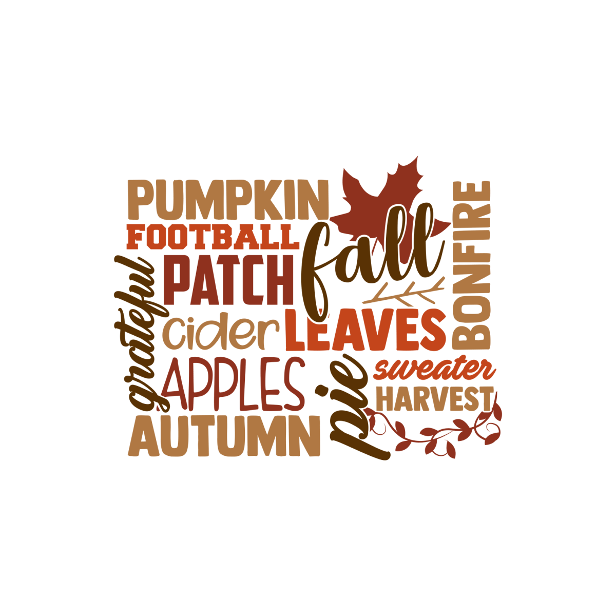 Fall Word Art - Ready To Press DTF Transfers - Buy Bulk DTF