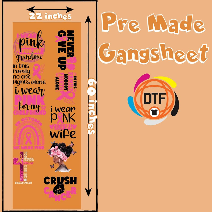 Fight Against Cancer Pack Premade DTF Gangsheet - Buy Bulk DTF