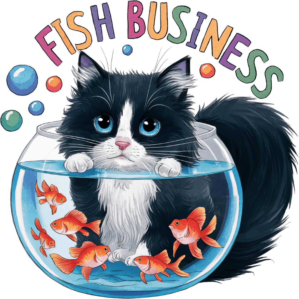 Fish Business - Ready To Press DTF Transfers - Buy Bulk DTF