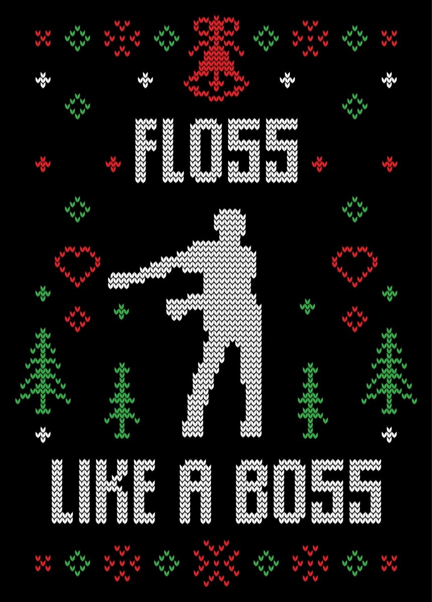 Floss Like A Boss Transparent SVG For Christmas Ugly Sweater Design Ready To Press DTF Transfer - Buy Bulk DTF