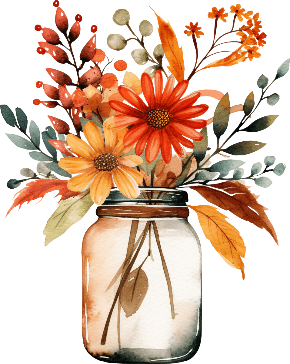 Flower Mason Jar - Ready To Press DTF Transfers - Buy Bulk DTF