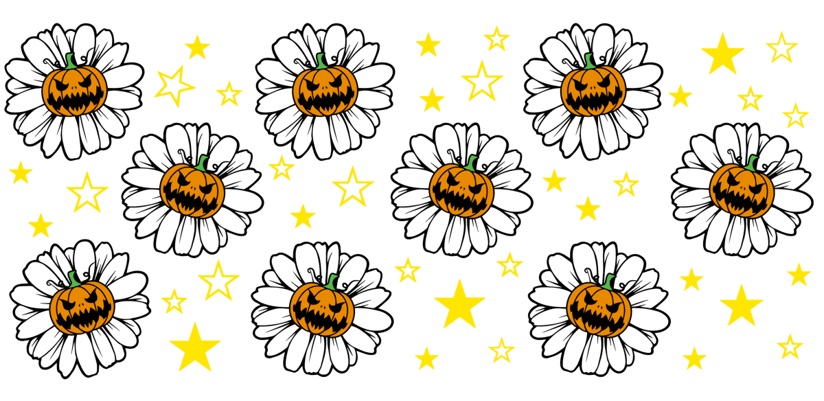 Flower Pumpkin - UV DTF Libbey Glass Wrap - Buy Bulk DTF