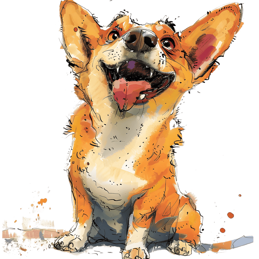 Fluffy Corgi Fun - Ready To Press DTF Transfers - Buy Bulk DTF