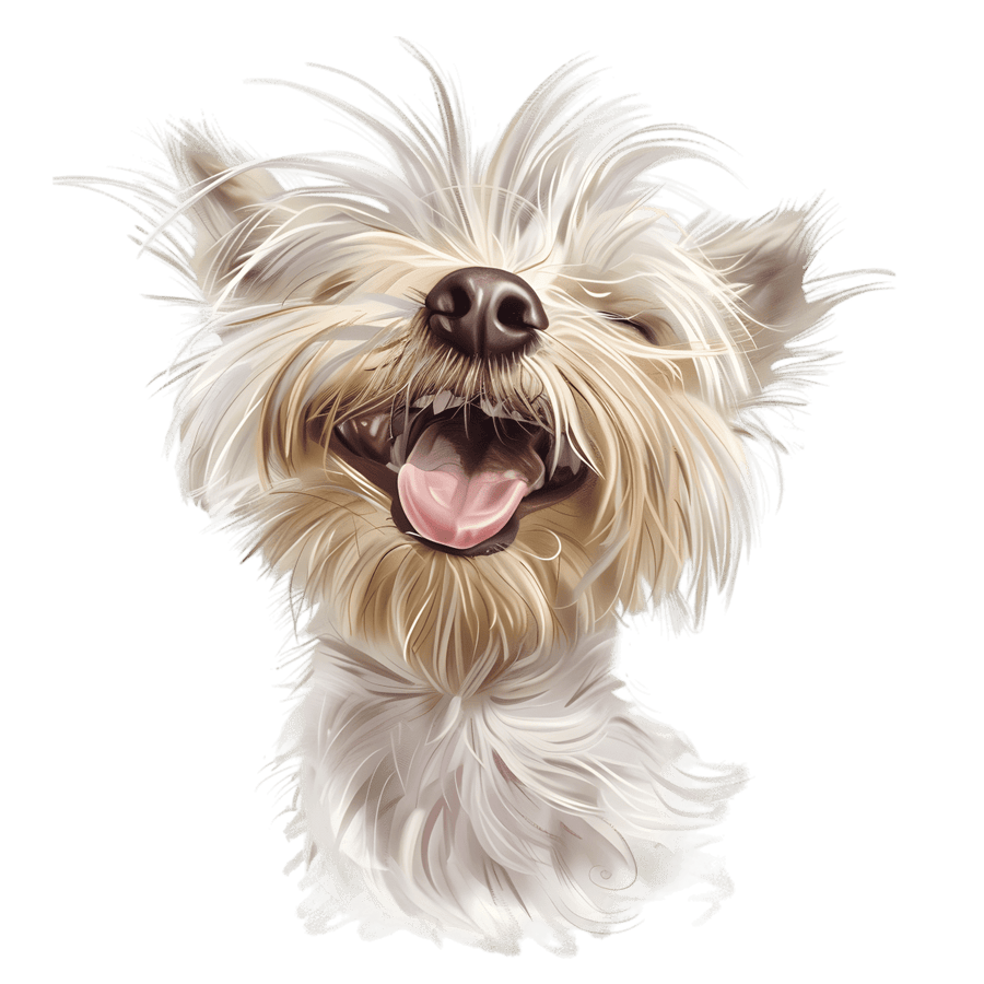 Fluffy Yorkie Face - Ready To Press DTF Transfers - Buy Bulk DTF