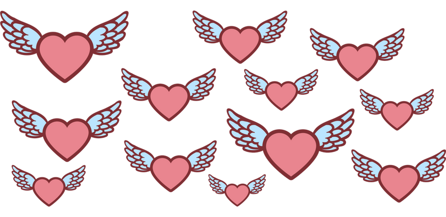 Flying Hearts Libbey - UV DTF Libbey Glass Wrap - Buy Bulk DTF