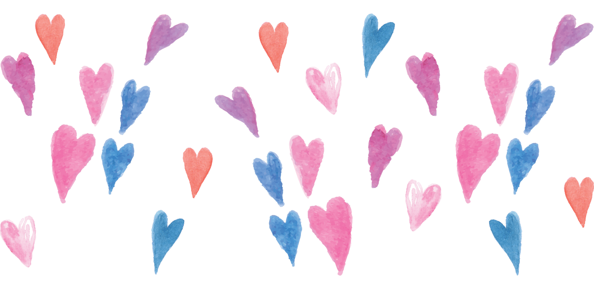 Flying Watercolor Hearts Libbey - UV DTF Libbey Glass Wrap - Buy Bulk DTF