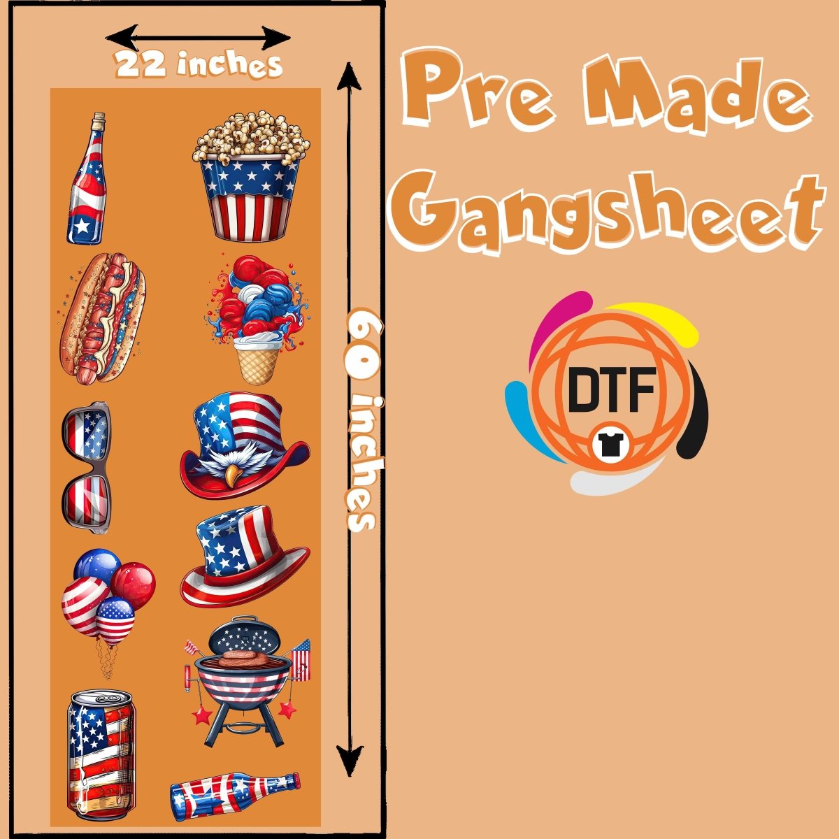 Freedom Crew Premade DTF Gangsheet - Buy Bulk DTF