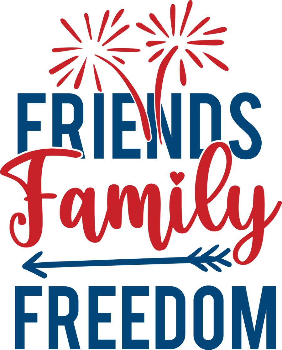 Friends Family Freedom - 1102 Ready to Press DTF Transfer - Buy Bulk DTF