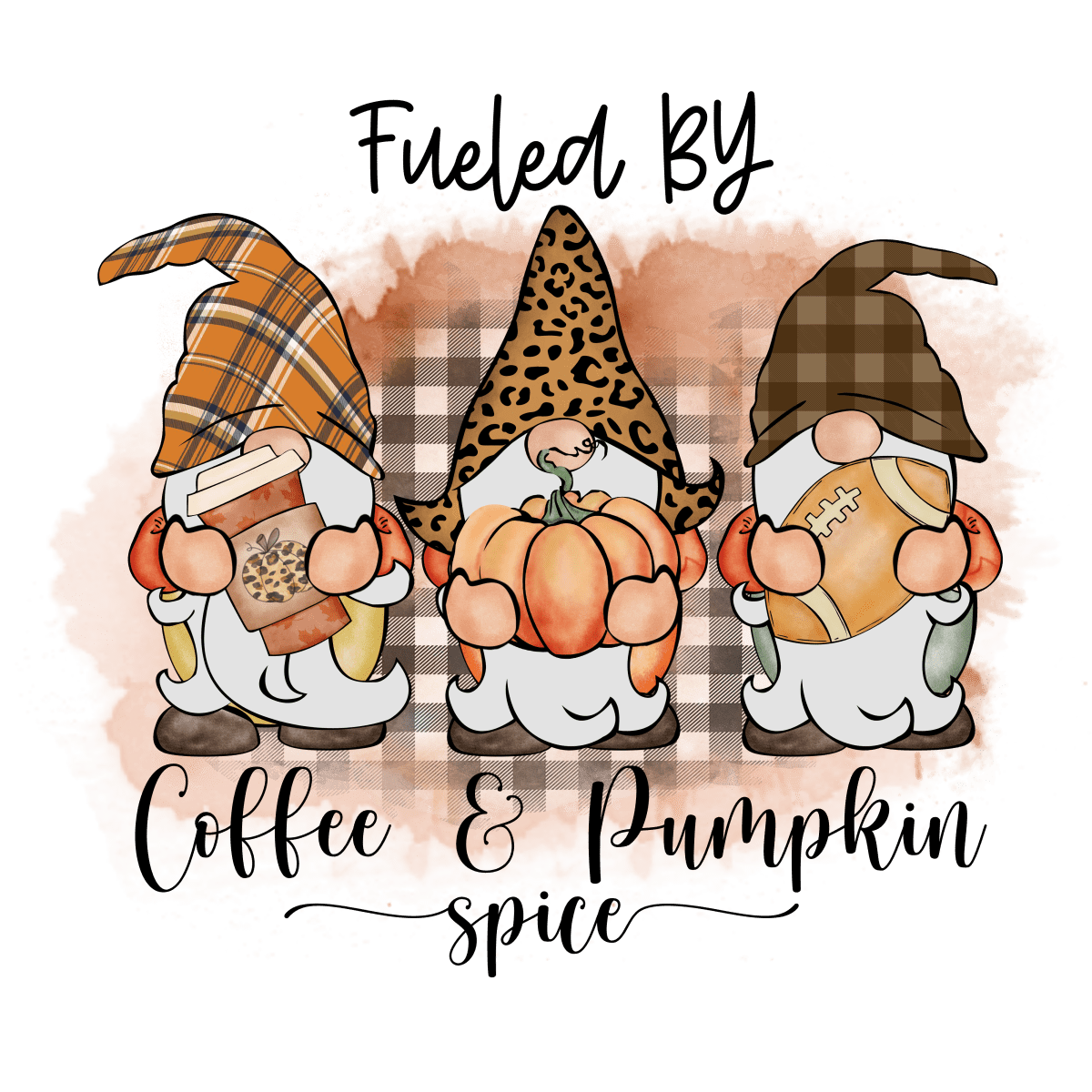 Fueled By Coffee & Pumpkin Spice - Ready To Press DTF Transfers - Buy Bulk DTF