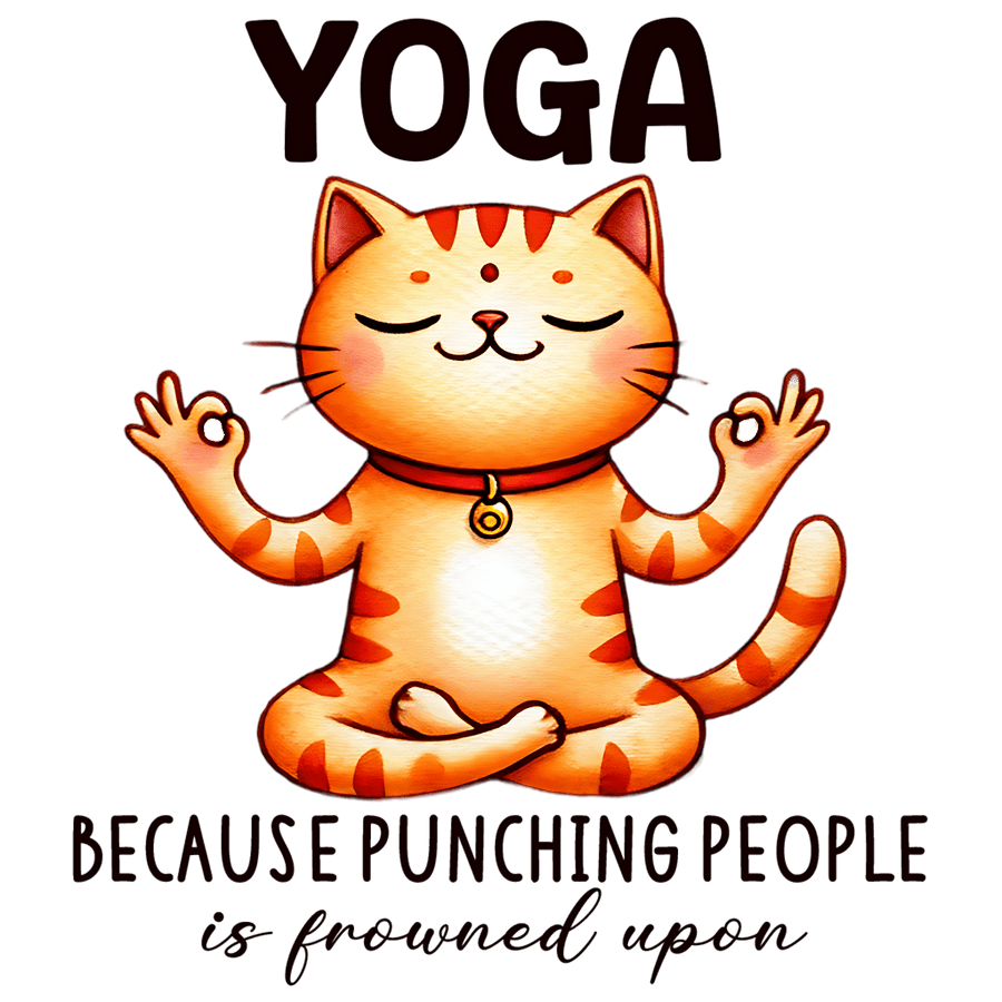 Funny Yoga Cat Quote Design - Ready To Press DTF Transfers - Buy Bulk DTF