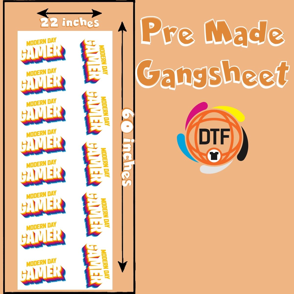 Gamer set up Premade DTF Gangsheet - Buy Bulk DTF