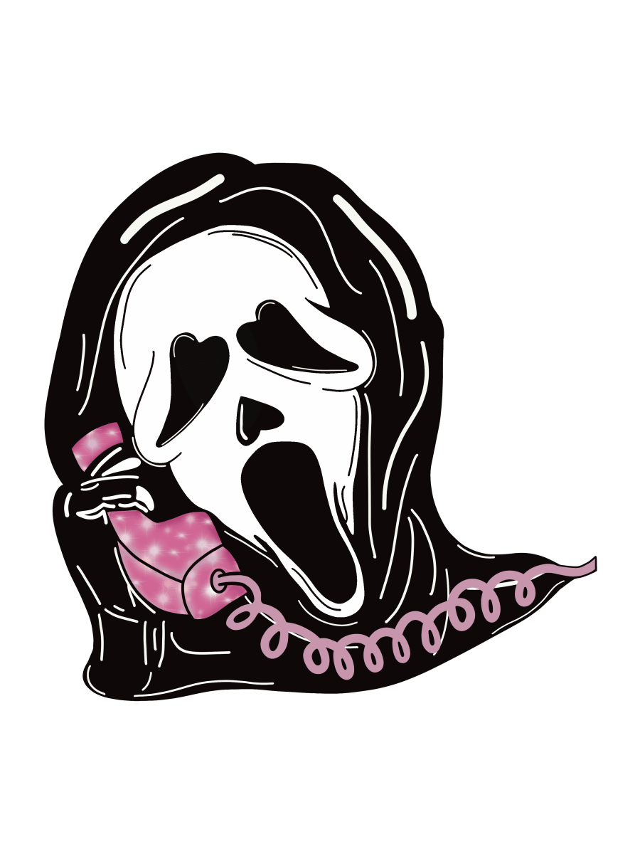 Ghost Face Scream On Phone Fan Art - Ready To Press DTF Transfer - Buy Bulk DTF