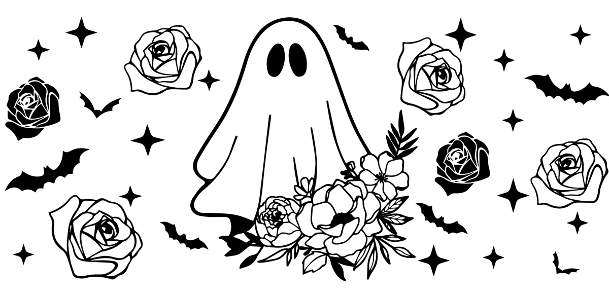 Ghost Flowers - UV DTF Libbey Glass Wrap - Buy Bulk DTF