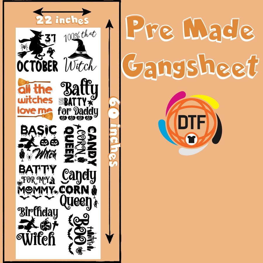 Ghoulish Gang Premade DTF Gangsheet - Buy Bulk DTF