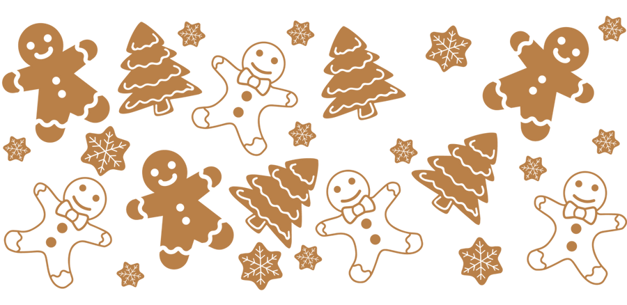 Gingerbread Man Cookies UV DTF Libbey Glass Wrap - Buy Bulk DTF