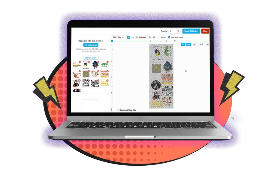 Glitter DTF Gang Sheet Builder - Multiple Sizes - Buy Bulk DTF