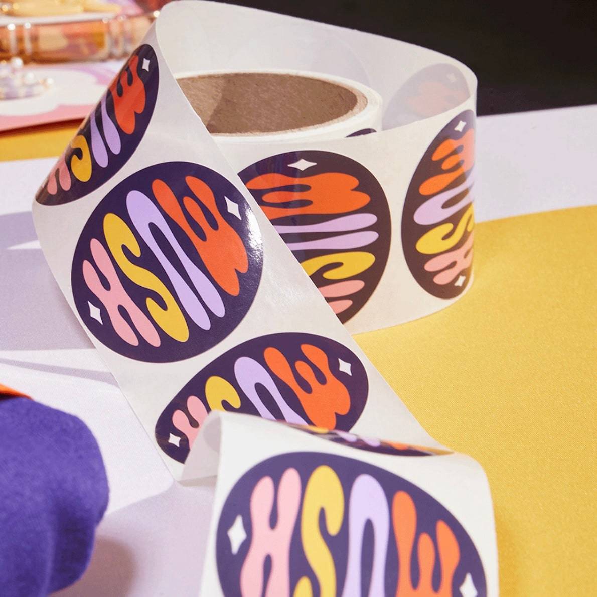 Sticker Rolls Square Rounded Glossy Round Sticker Label Rolls - Buy Bulk DTF