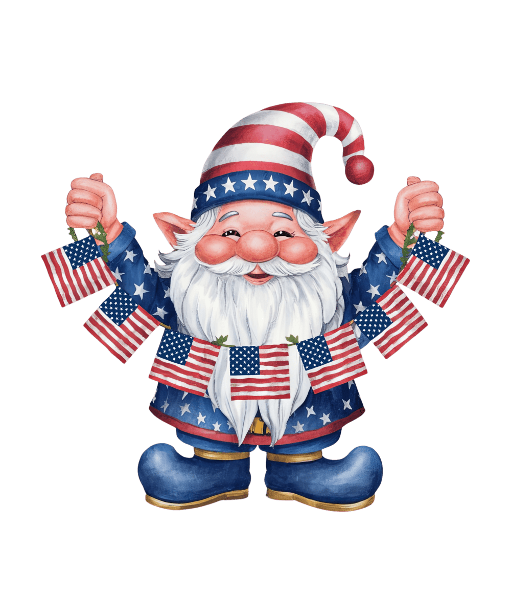 Gnome of July 4th - Ready To Print DTF Transfers - Buy Bulk DTF