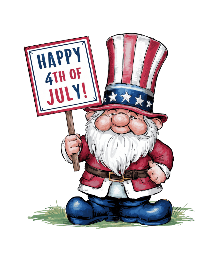 Gnome of Patriotic Pride - Ready To Print DTF Transfers - Buy Bulk DTF