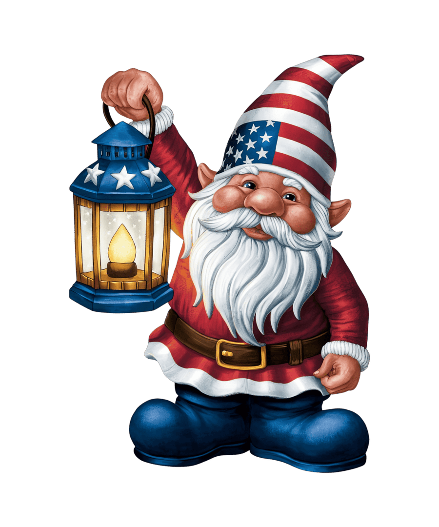 Gnome of the Red, White, & Blue - Ready To Print DTF Transfers - Buy Bulk DTF