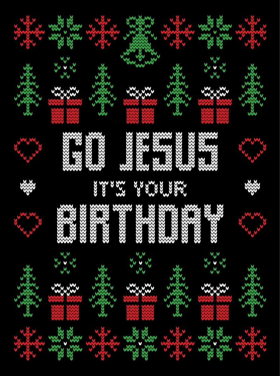 Go Jesus It's Your Birthday Transparent SVG For Christmas Ugly Sweater Design Ready To Press DTF Transfer - Buy Bulk DTF