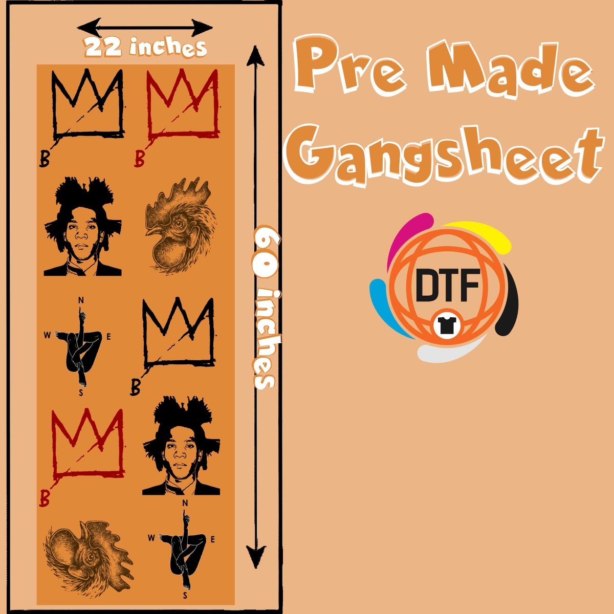 Grizzly Gang Set Premade DTF Gangsheet - Buy Bulk DTF