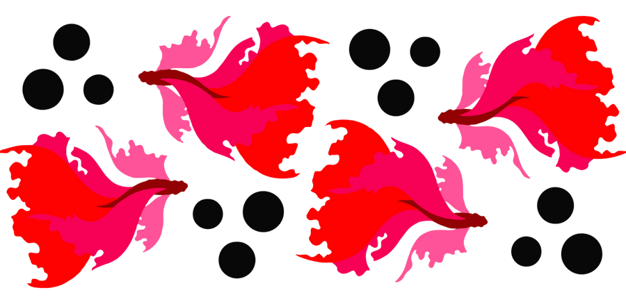 Guppy Fish Red UV DTF Libbey Glass Wrap - Buy Bulk DTF