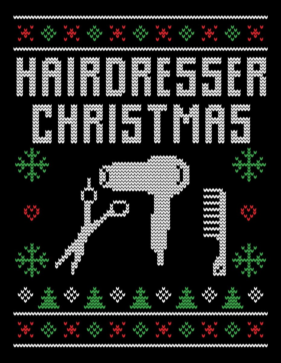 Hairdresser Ugly Christmas Sweater Party Ready To Press DTF Transfer - Buy Bulk DTF