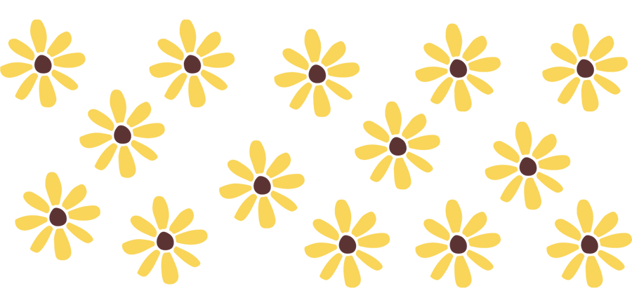 Han Drawn Sunflower - UV DTF Libbey Glass Wrap - Buy Bulk DTF