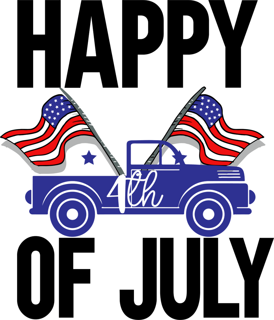 Happy 4th of July - 1119 Ready to Press DTF Transfer - Buy Bulk DTF