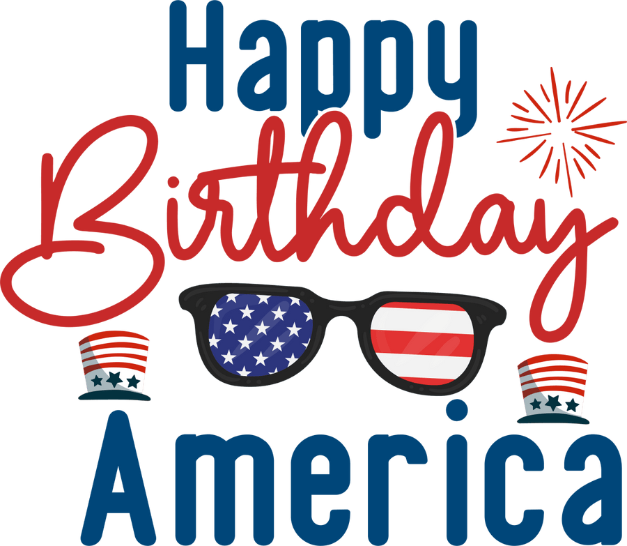 Happy BirthdAY America - 1123 Ready to Press DTF Transfer - Buy Bulk DTF