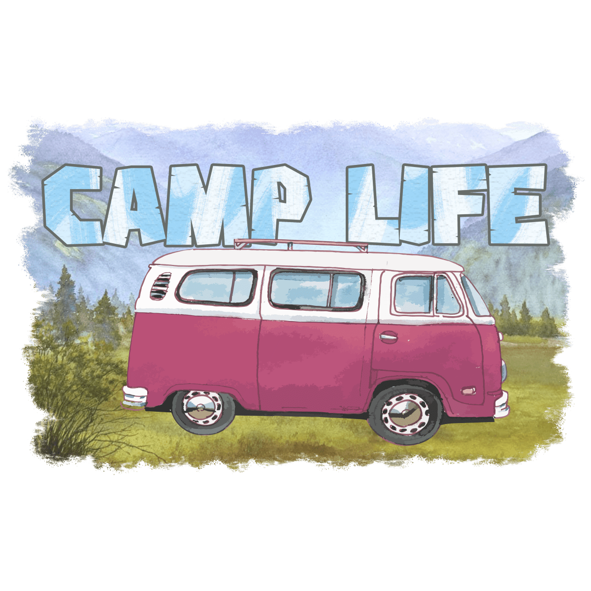 Happy - Camper - Camping_02 - Ready To Press DTF Transfers - Buy Bulk DTF