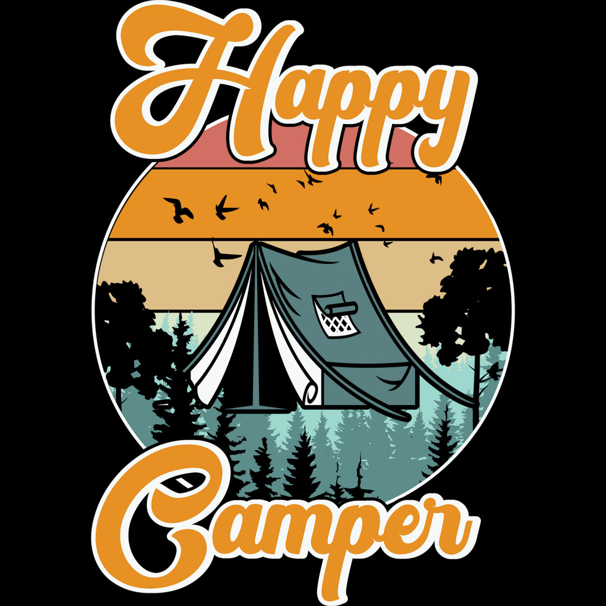 Happy Camper - Ready To Press DTF Transfers - Buy Bulk DTF