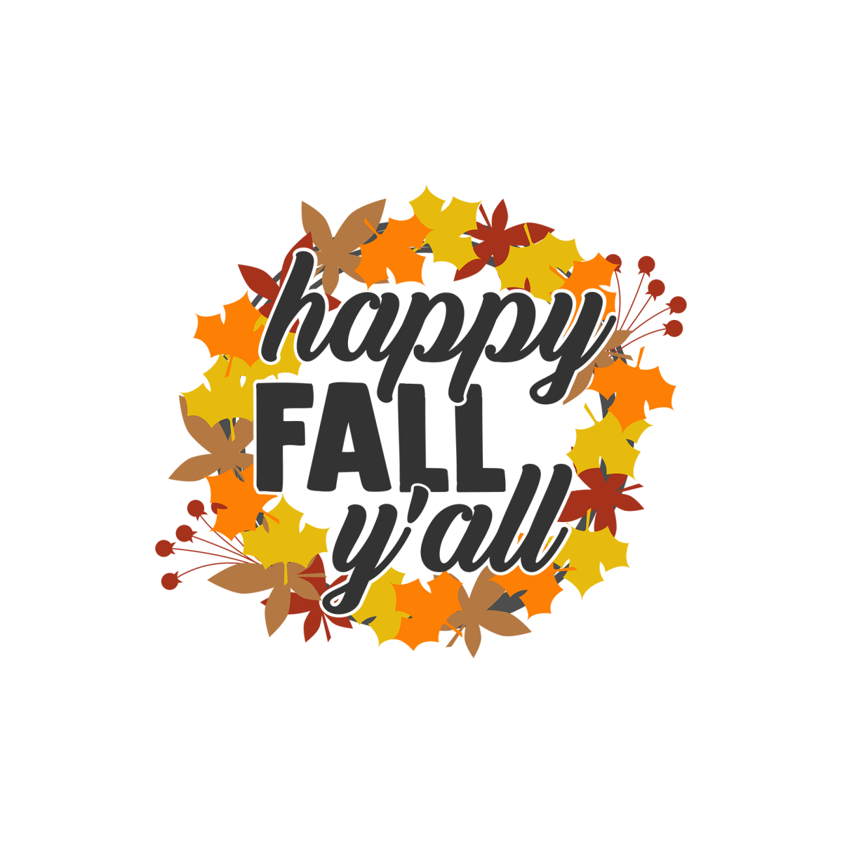 Happy Fall Y'all - Ready To Press DTF Transfers - Buy Bulk DTF