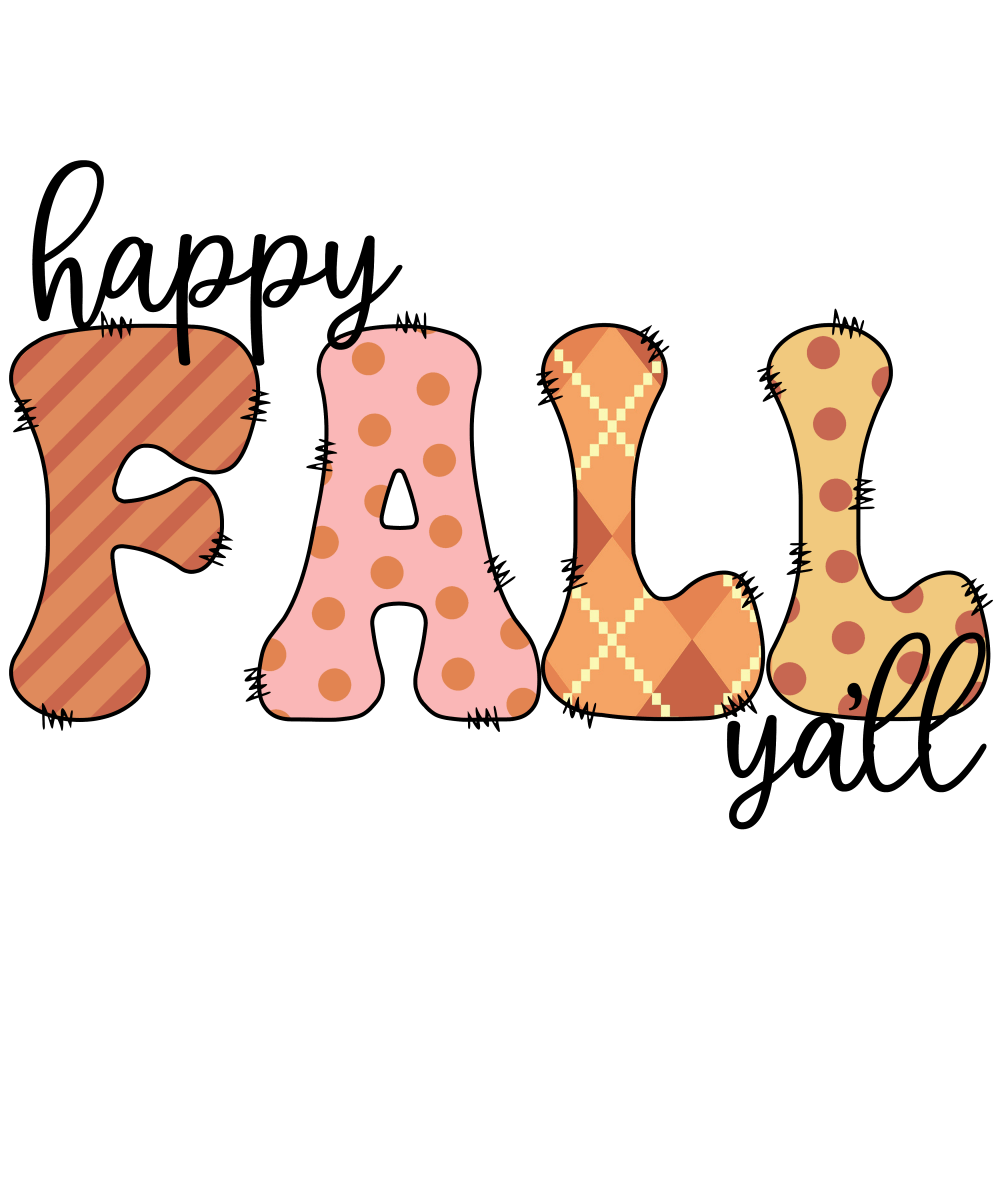 Happy Fall Y'all - Ready To Press DTF Transfers - Buy Bulk DTF