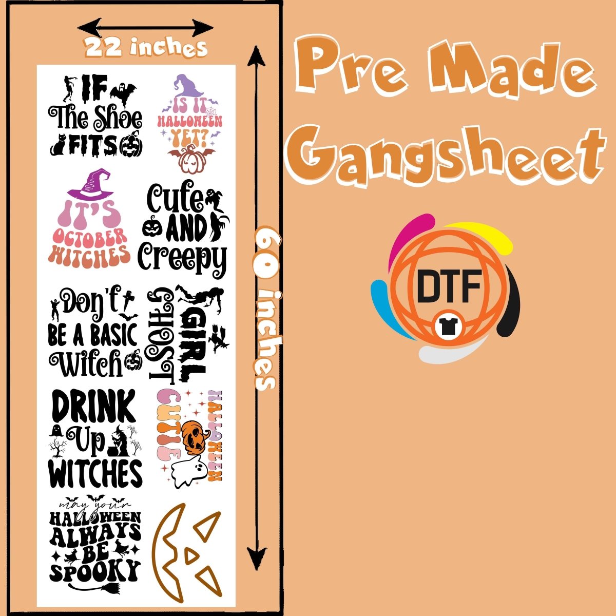 Haunted Crew Premade DTF Gangsheet - Buy Bulk DTF