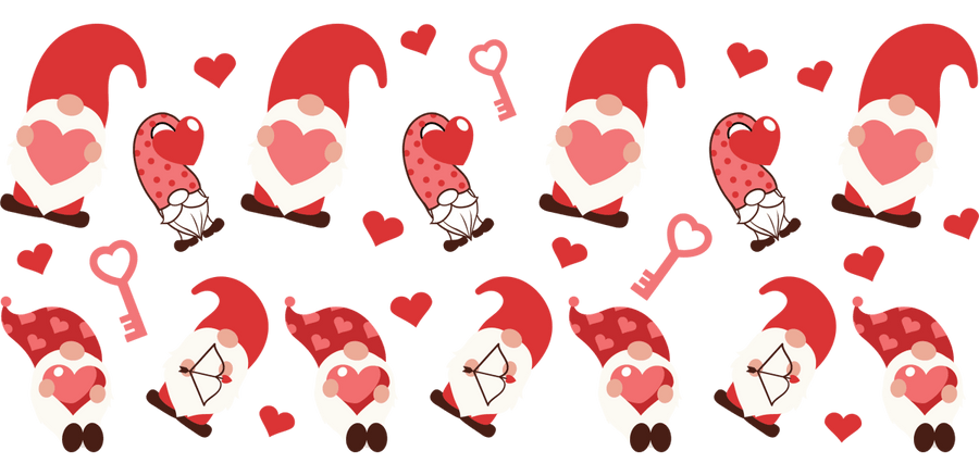 Heart Gnomes Libbey - UV DTF Libbey Glass Wrap - Buy Bulk DTF