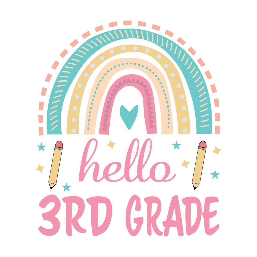 Hello 3rd Grade 2 - Ready To Press DTF Transfers - Buy Bulk DTF