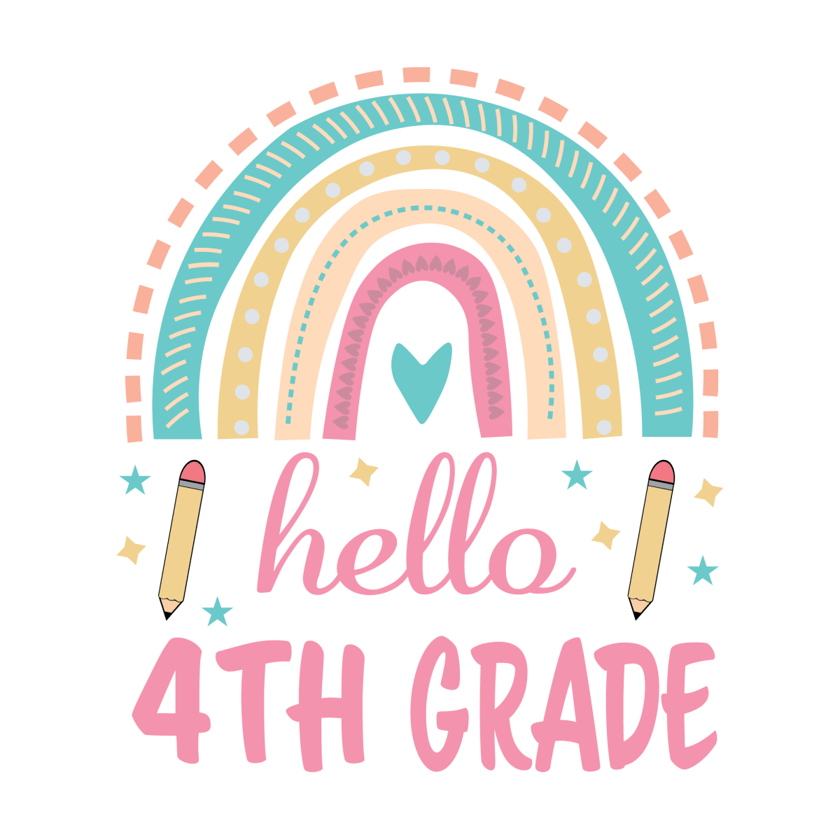 Hello 4th Grade 2 - Ready To Press DTF Transfers - Buy Bulk DTF
