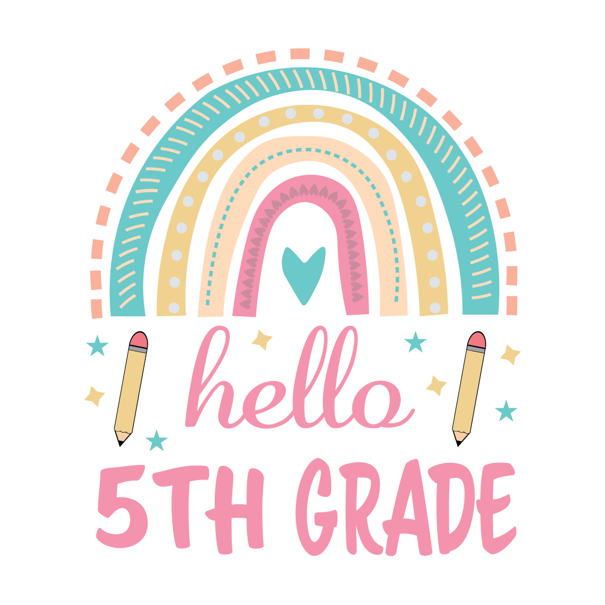 Hello 5th Grade 2 - Ready To Press DTF Transfers - Buy Bulk DTF