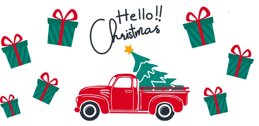 Hello Christmas UV DTF Libbey Glass Wrap - Buy Bulk DTF