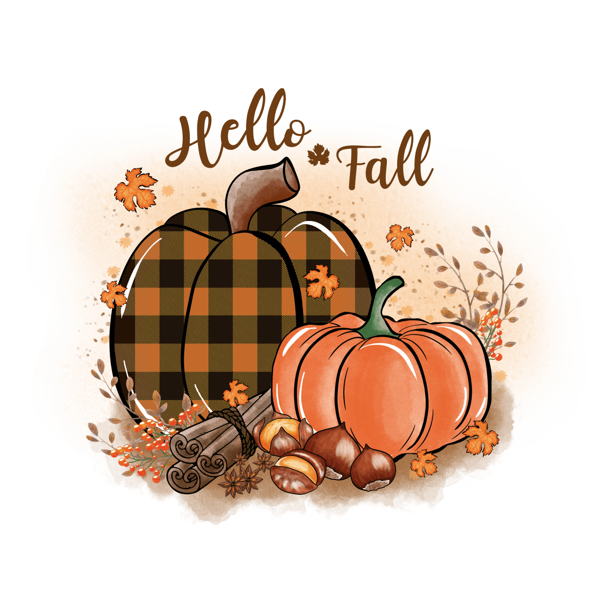 Hello Fall - Ready To Press DTF Transfer - Buy Bulk DTF