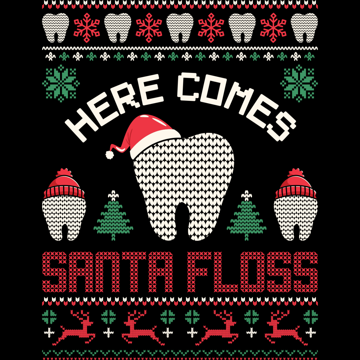 Here Comes Santa Floss - Ready to Press DTF Transfers - Buy Bulk DTF
