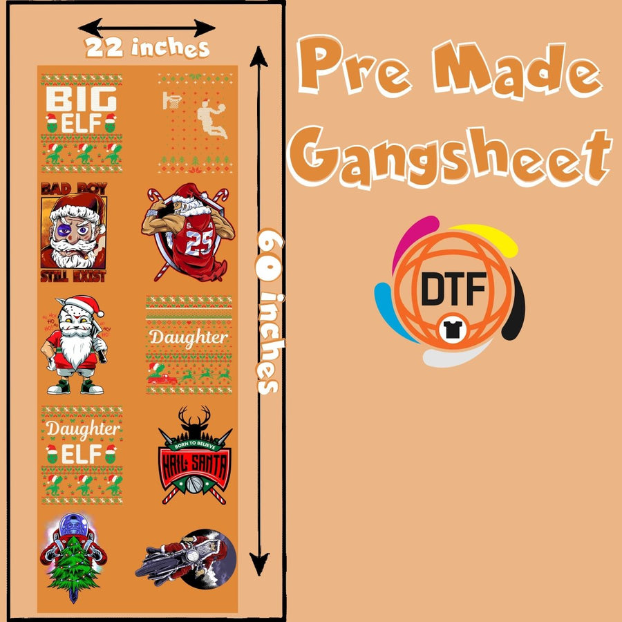 Holly Jolly Crew Premade DTF Gangsheet - Buy Bulk DTF