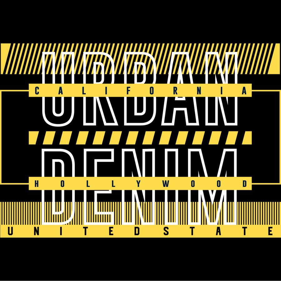 Hollywood California - Urban Denim - Ready To Press DTF Transfer - Buy Bulk DTF