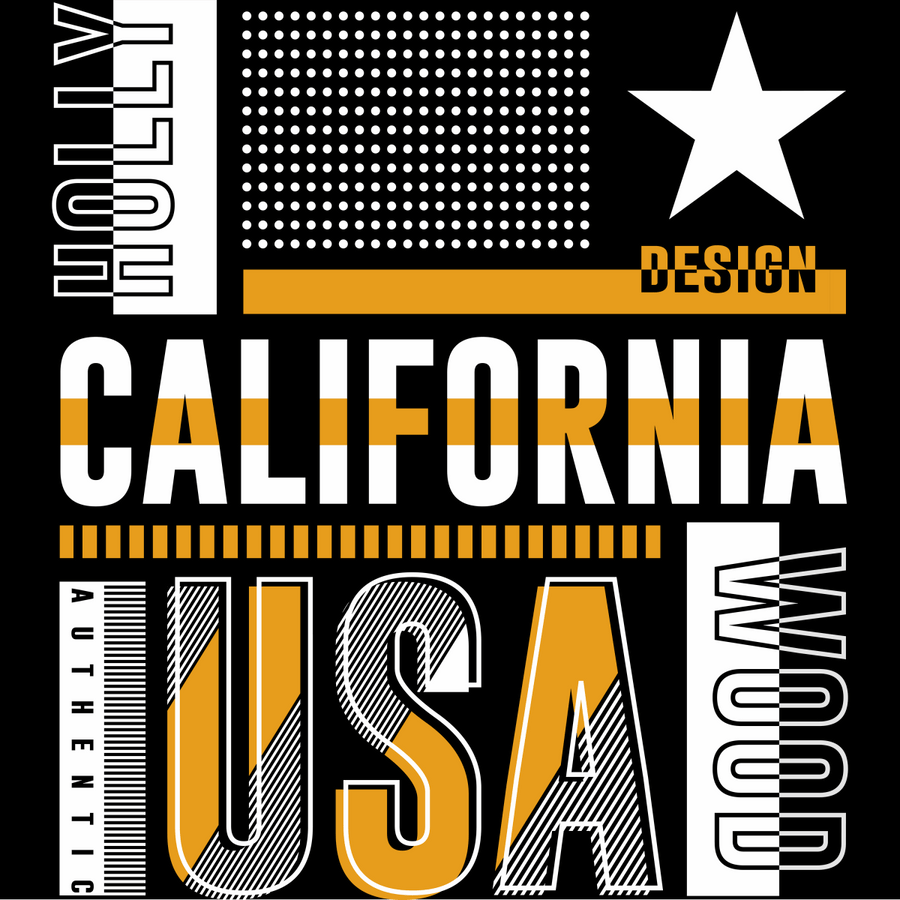 Hollywood California USA - Ready To Press DTF Transfer - Buy Bulk DTF