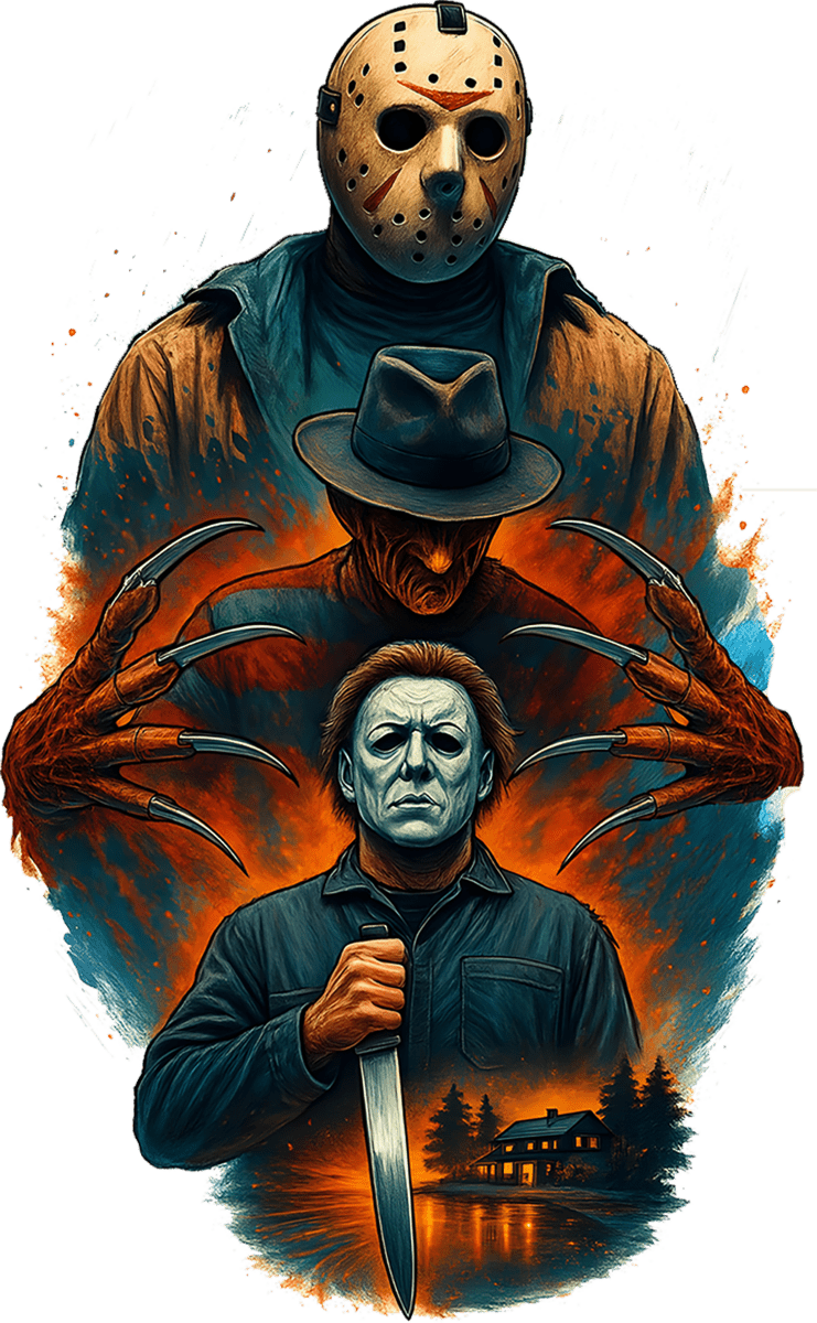 Horror Movie Friends Halloween Ready to Press DTF Transfer - Buy Bulk DTF