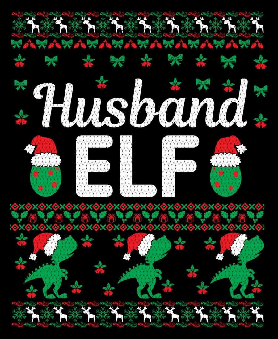 Husband Elf Christmas Ugly Sweater Party Ready To Press DTF Transfer - Buy Bulk DTF