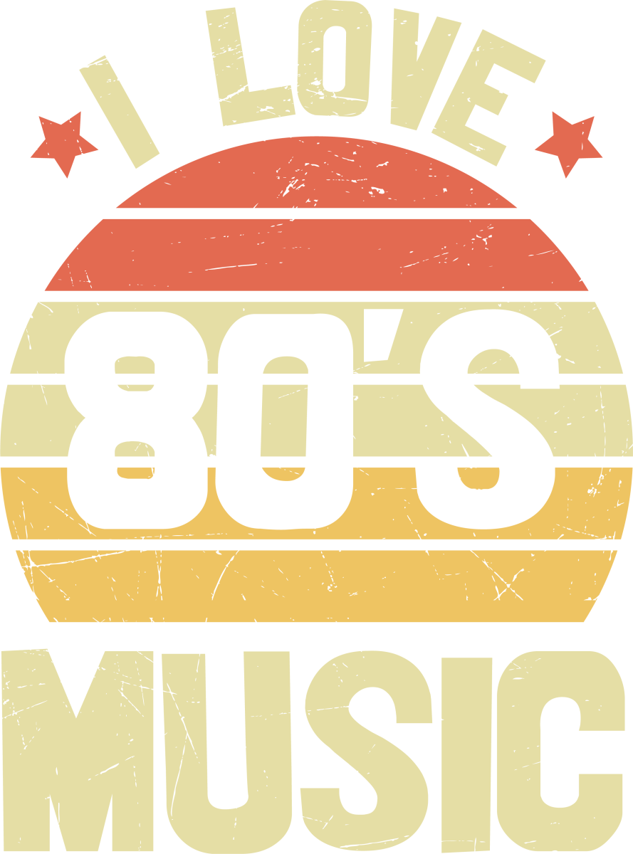 I Love 80s Music - Ready To Press DTF Transfer - Buy Bulk DTF
